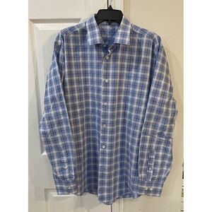 Bugatchi Uomo Men's Button Down Shirt Tag Removed Measuring Sz L**READ**‎